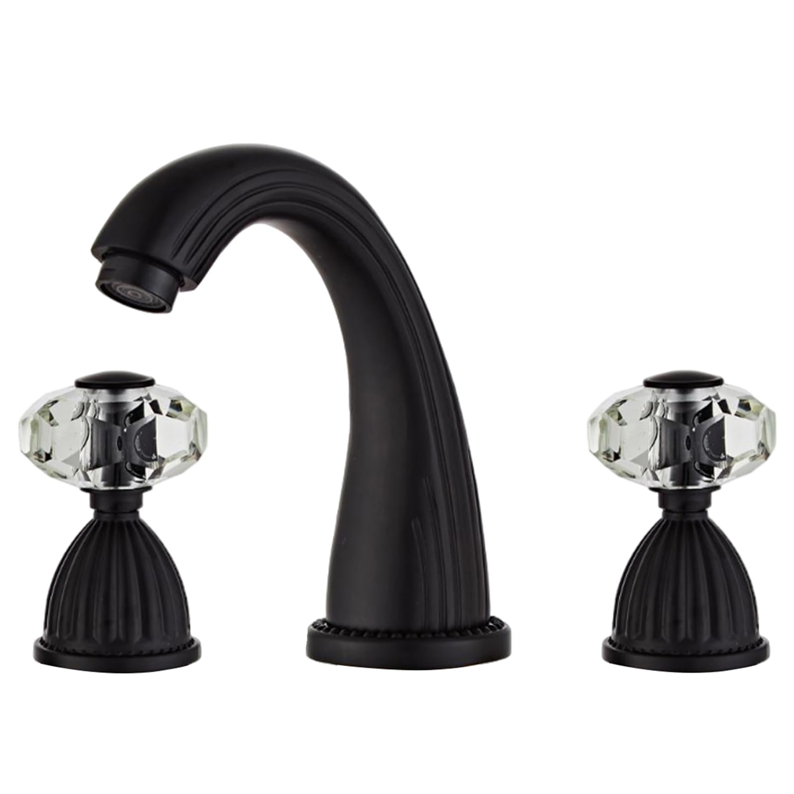 Black Bathroom Faucet Morden Three Holes Widespread 2